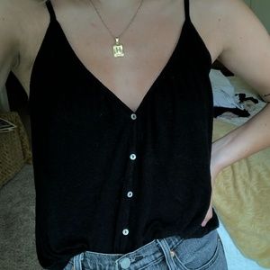 Black Button Down Tank